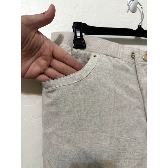 JM Collection Womans Linen Trousers Size XL Beachy Lagenlook Quiet Luxury Vacay - Picture 8 of 13